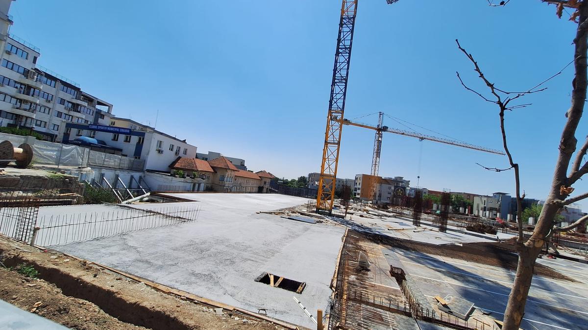 Imagini de pe șantierul velodromului interior de la Craiova, iulie 2025 // foto: GSP