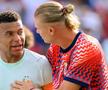Erling Haaland, alături de Kylian Mbappe după meciul din grupe // foto: Imago Images