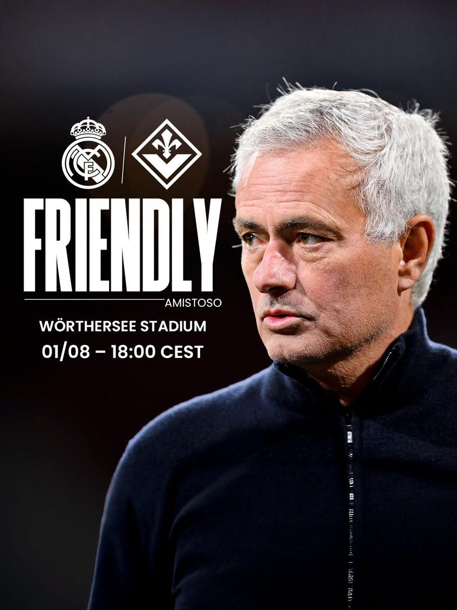 Real Madrid și Fiorentina se întâlnesc într-un meci amical // foto: facebook @Real Madrid CF Amical de lux pentru Radu Drăgușin: duel cu Jose Mourinho și Kylian Mbappe