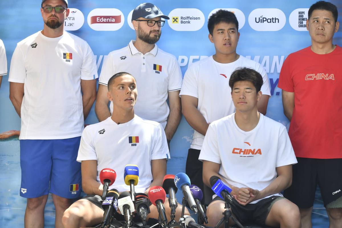 David Popovici și Pan Zhanle, față în față la București: „Nu știu care e Ronaldo și care e Messi” » Ce l-a făcut să exclame: „Suntem varză”