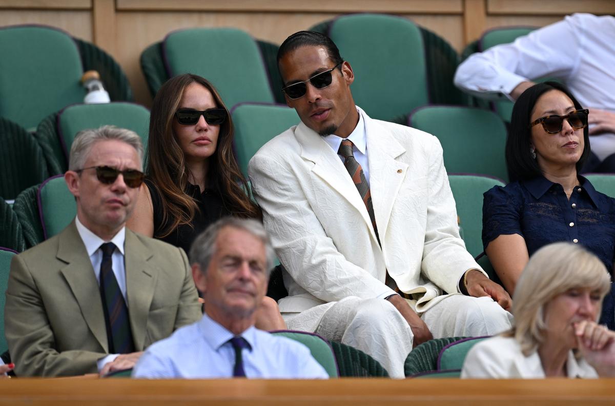 Virgil van Dijk și soția sa, Rike Nooitgedacht, la Wimbledon