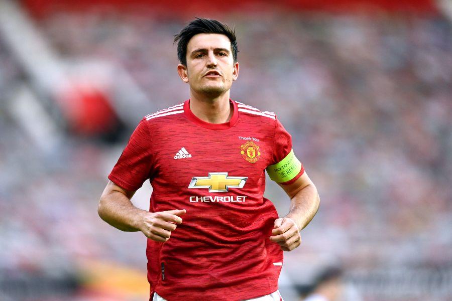 Harry Maguire, în Manchester United - LASK Linz, 3-1 // foto: Guliver/gettyimages Gică Craioveanu, fără milă în direct la TV, față de cel mai scump fundaș al lumii: „Doamne Maica Domnului, îmi vine să plâng când văd că e căpitan”