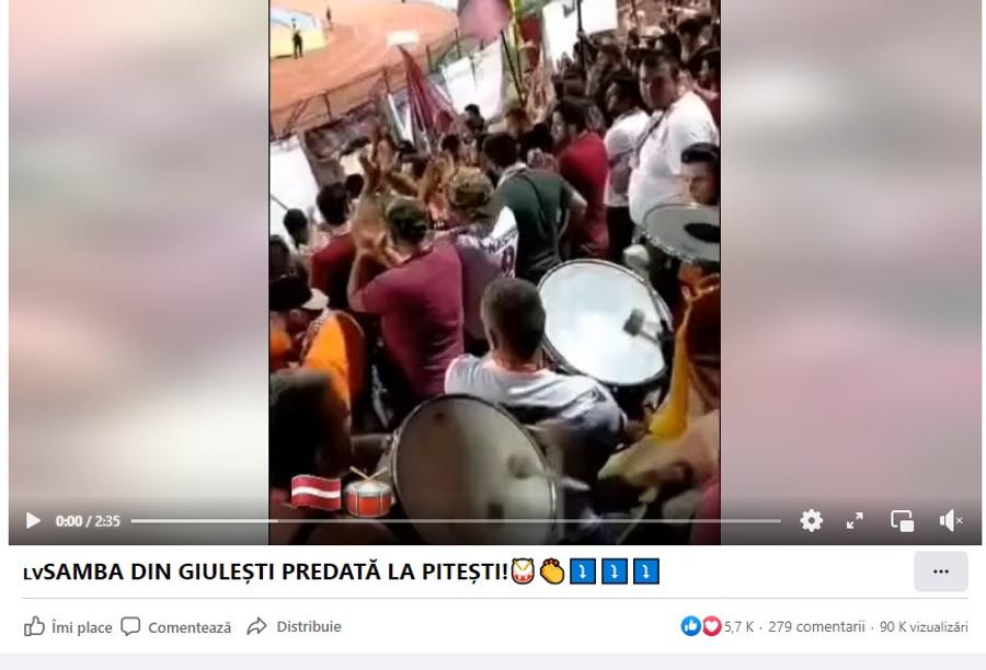 Viralul lunii în Liga 1 » Filmarea care face înconjurul României: ce se întâmpla în mijlocul galeriei rapidiste la Pitești. Peste 5.000 de like-uri!