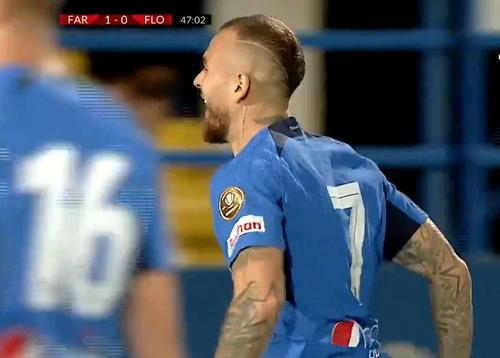 Denis Alibec, 32 de ani, a fost din nou motorul campioanei, gol și contribuții decisive la celelalte reușite în duelul cu Flora Tallinn. Foto: captură Prima Sport