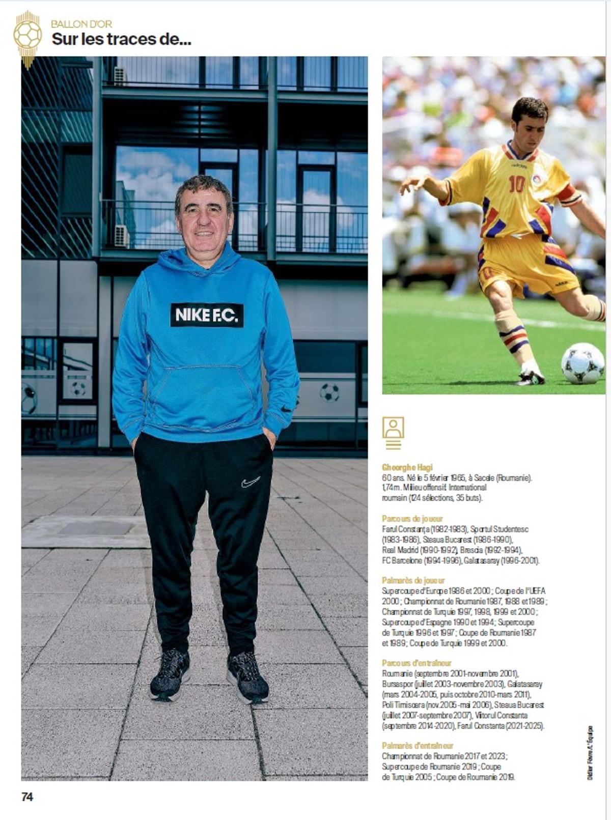 Gică Hagi, reportaj de șapte pagini în revista France Football