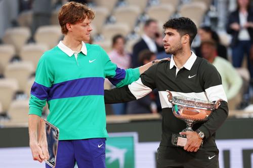 Jannik Sinner și Carlos Alcaraz/Foto: Getty Images