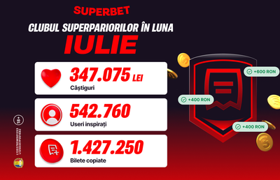 Hai în Clubul SuperPariorilor în luna august pentru SuperPremii!