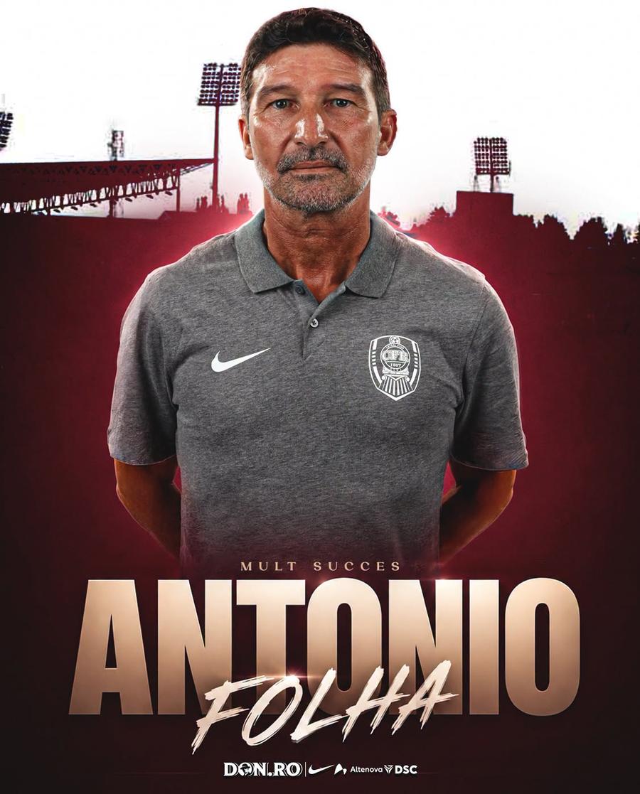 CFR Cluj s-a despărțit oficial de antrenorul Antonio Folha