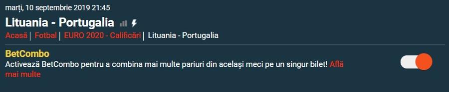 NOU pe Betano: BetCombo. Combină pariuri din același meci pe un singur bilet!