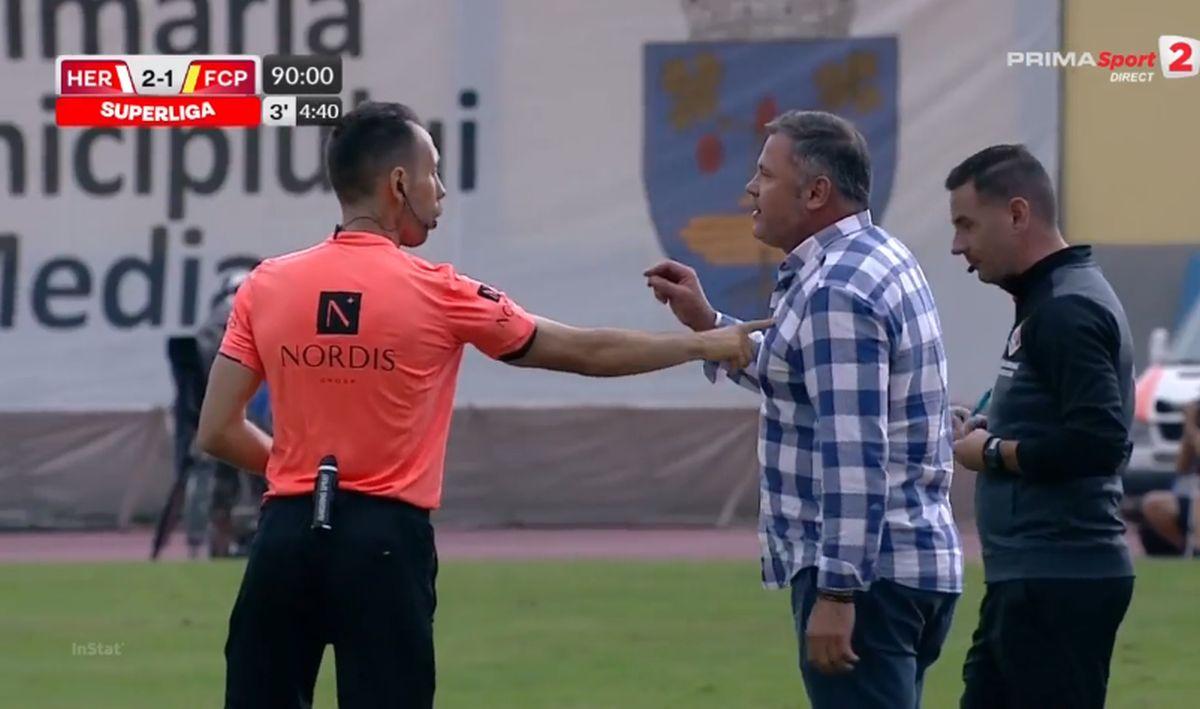 Dănuț Perjă, directorul sportiv al lui FC Hermannstadt, ceartă cu arbitrul Găman