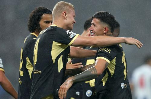 Erling Haaland, atacantul lui Manchester City, l-a lăudat pe coechipierul Ayyoub Bouaddi/ FOTO Getty Images