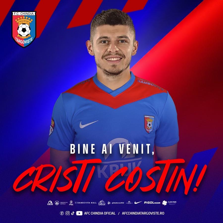 Cristi Costin, prezentat oficial la Chindia Târgoviște // Foto: Instagram La un an de când pleca de la Dinamo, s-a întors în România: „Bine ai venit!”