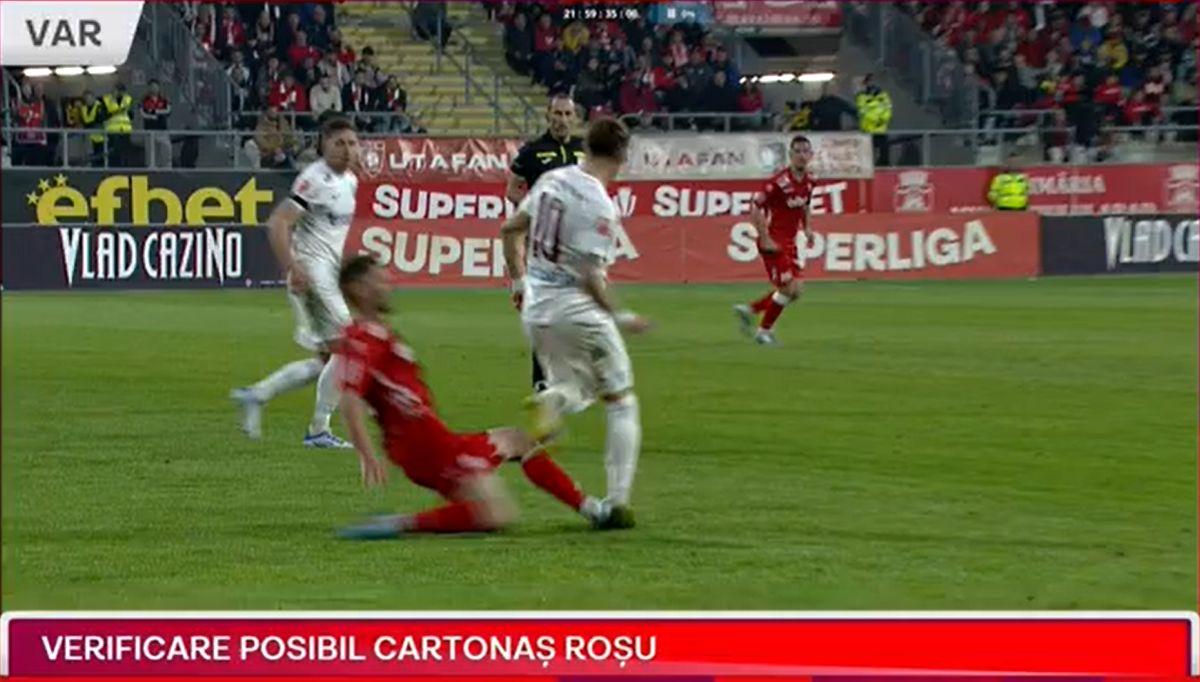 Intrare criminală la UTA - CFR » Arbitrul a luat decizia greșită, dar a fost salvat de VAR + Explicațiile specialistului