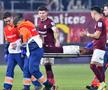 Jayson Papeau a părăsit terenul pe targă, în dureri înfriorătoare / Sursă foto: Cristi Preda (GSP)