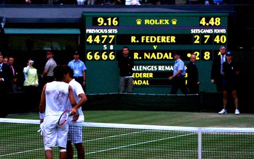 Rafael Nadal vs Roger Federer în Wimbledon 2008, foto: Guliver/gettyimages