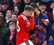 Bentancur, eliminat după un conflict cu Shaw, în United - Tottenham/ foto Imago Images