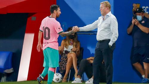 Messi (stânga) şi Koeman