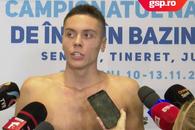 David Popovici, după ce a câștigat proba de 100 de metri liber cu record național: „Înseamnă mult, pentru că era deținut de Robert Glință. Îl făcuse special contra mea”