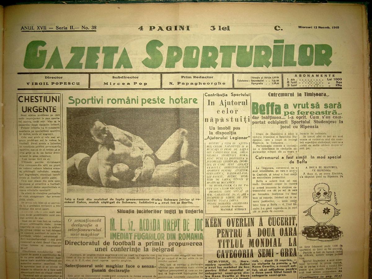 Cutremurul din 10 noiembrie 1940 - ce scria Gazeta Sporturilor după seism