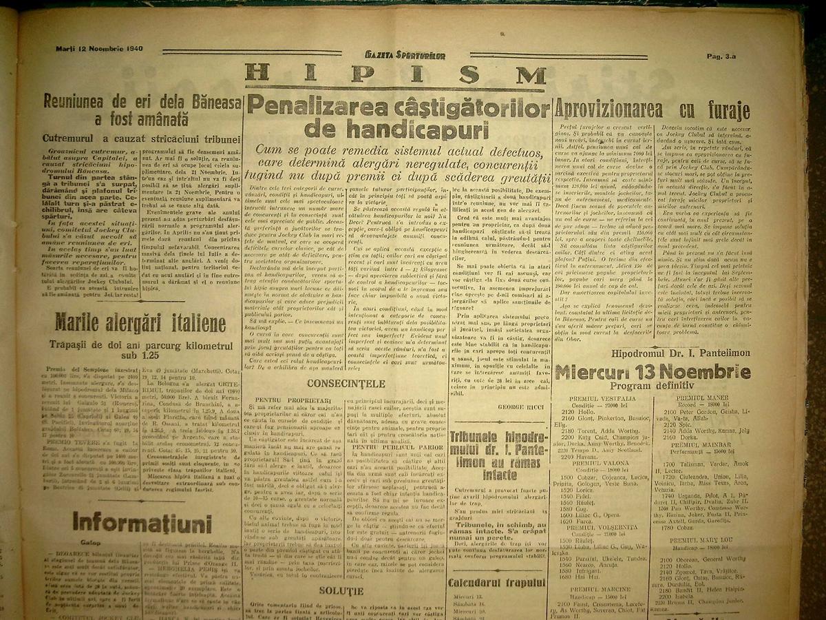 De frică, o vedetă a Diviziei A a vrut să sară pe geam! Tribuna hipodromului Băneasa, distrusă » 85 de ani de la cutremurul de 7,4 din 1940, primul mare seism din România contemporană. Sportul, afectat din plin