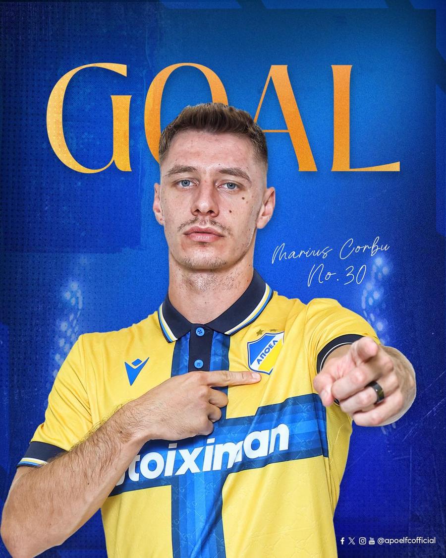 foto: APOEL / facebook Internaționalul român, gol important în derby-ul campionatului