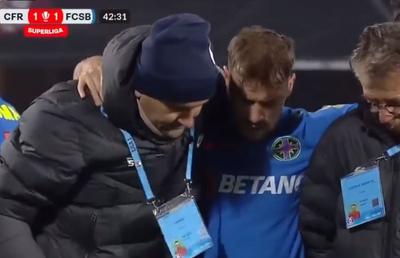 Accidentarea lui Olaru a provocat haos la FCSB » Coman și Șut au uitat de meci, iar CFR Cluj a fost la un pas de gol