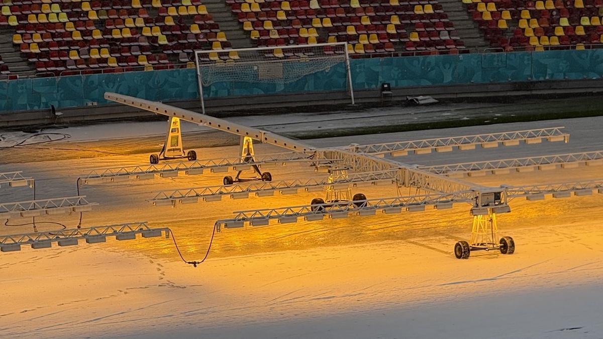 Cum arată Arena Națională după 12 ore de ninsoare! GSP a fost pe cel mai mare stadion al țării cu o săptămână înaintea primului meci oficial din 2026