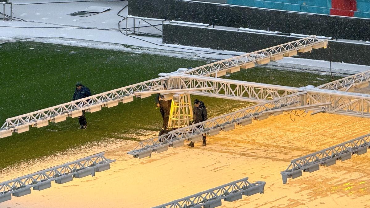 Cum arată Arena Națională după 12 ore de ninsoare! GSP a fost pe cel mai mare stadion al țării cu o săptămână înaintea primului meci oficial din 2026