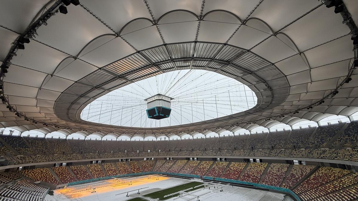 Cum arată Arena Națională după 12 ore de ninsoare! GSP a fost pe cel mai mare stadion al țării cu o săptămână înaintea primului meci oficial din 2026
