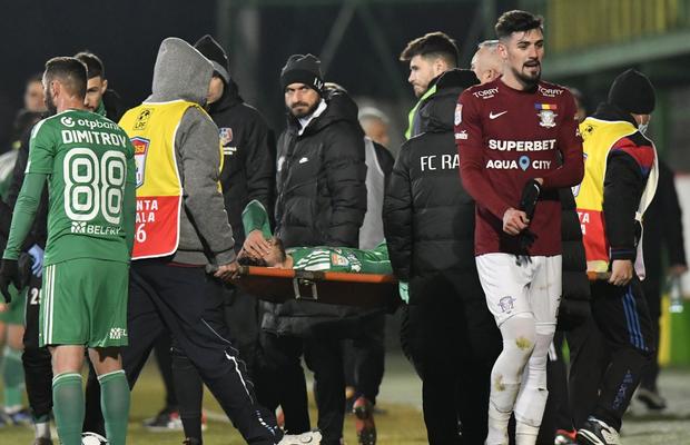 Cum arată piciorul lui Achahbar, după accidentarea din Rapid - Sepsi