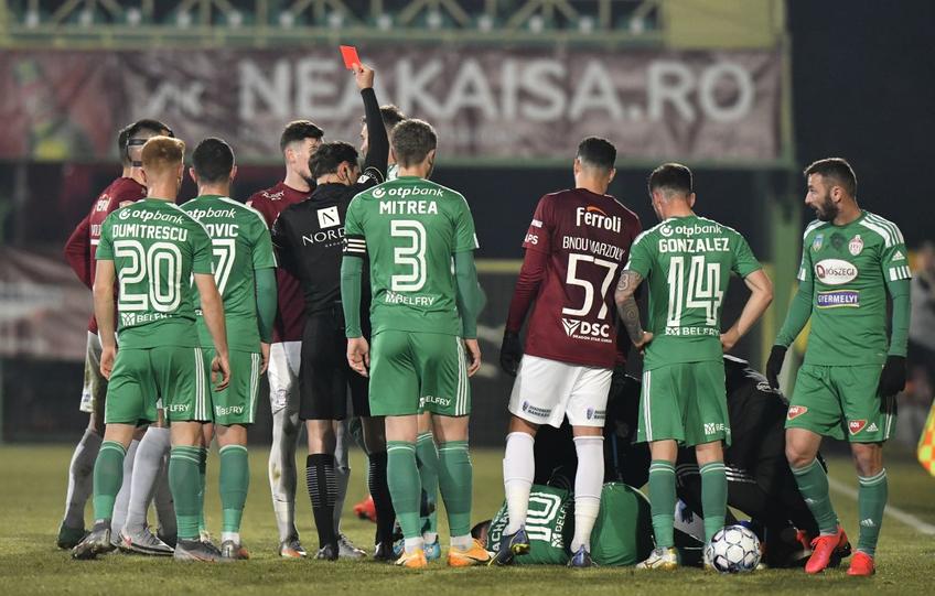 Alexandru Albu, „roșu” în Rapid - Sepsi / FOTO: Cristi Preda
