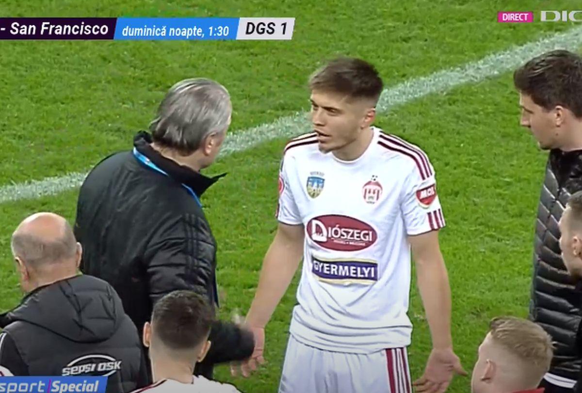 Imagini incredibile pe Arena Națională, după FCSB - Sepsi » Ceartă între antrenor și propriul fotbalist