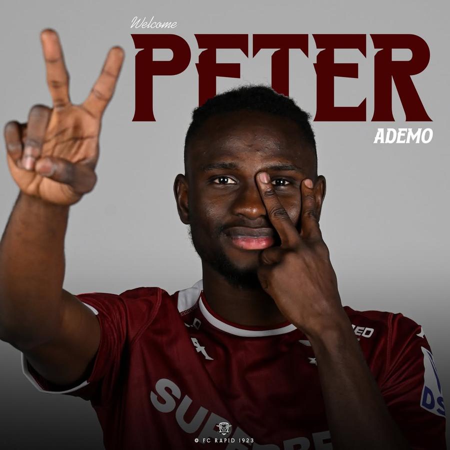 Peter Ademo, prezentat la Rapid, foto: Instagram Rapid a mai făcut un transfer! A venit anunțul oficial