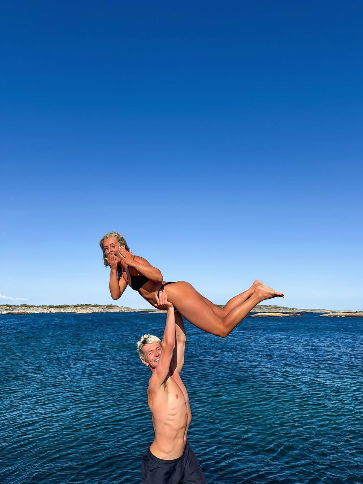 Birk Ruud și logodnica Tonje Frigstad