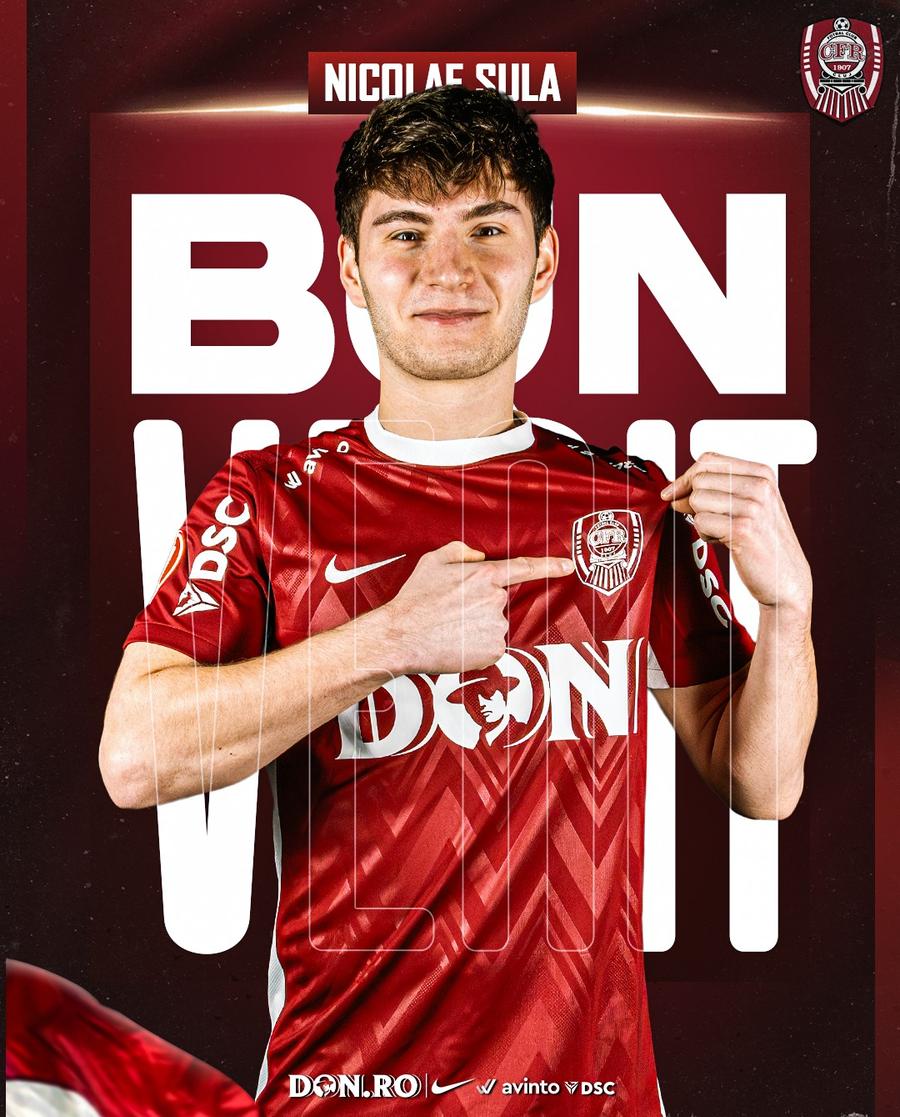 CFR Cluj l-a transferat pe Nicolae Sula / foto: Facebook Fotbal Club CFR 1907 CLUJ CFR Cluj a mai anunțat un transfer » A fost prezentat atacantul al cărui nume le va face probleme comentatorilor