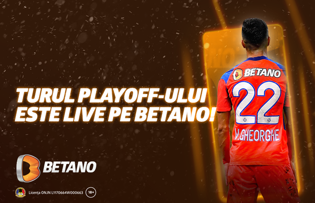 Meciurile turului din playoff-ul Ligii 1 sunt deja LIVE pe Betano! Cum arată cursa de urmărire a CFR-ului