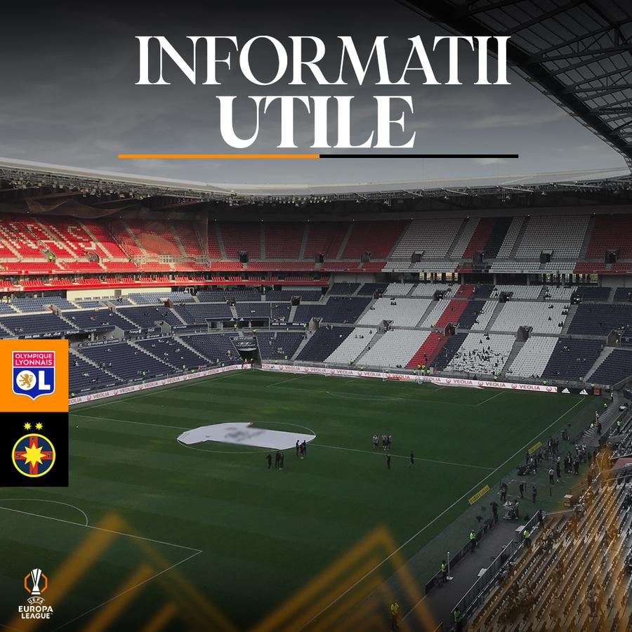 Informații utile înainte de Lyon - FCSB FCSB, anunț important pentru fanii care fac deplasarea la Lyon: „Singura cale permisă”