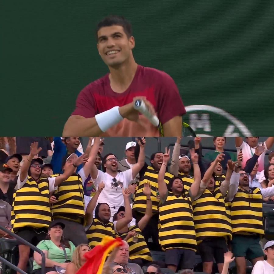 Carlos Alcaraz, zâmbete pe teren la Indian Wells datorită unor fani inventivi: „La final am făcut un selfie cu ei, cred că merită”