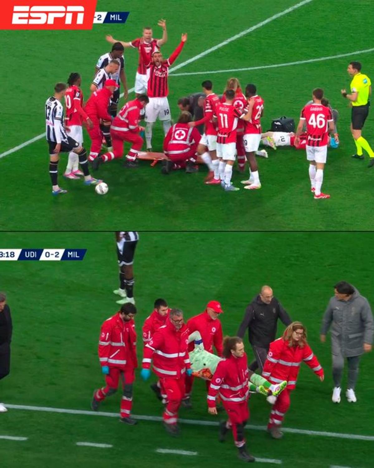Mike Maignan, ciocnire violentă în Udinese - AC Milan: transportat la spital