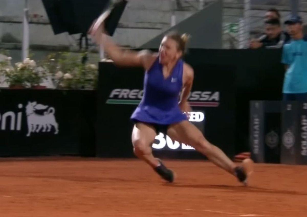Simona Halep, sperietură în meciul cu Danielle Collins » Căzătura care a amuțit întreaga audiență