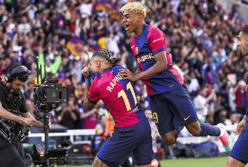 Lamine Yamal, extrema dreapta de la Barcelona, a făcut un nou meci fantastic împotriva lui Real Madrid/ foto: Imago Images