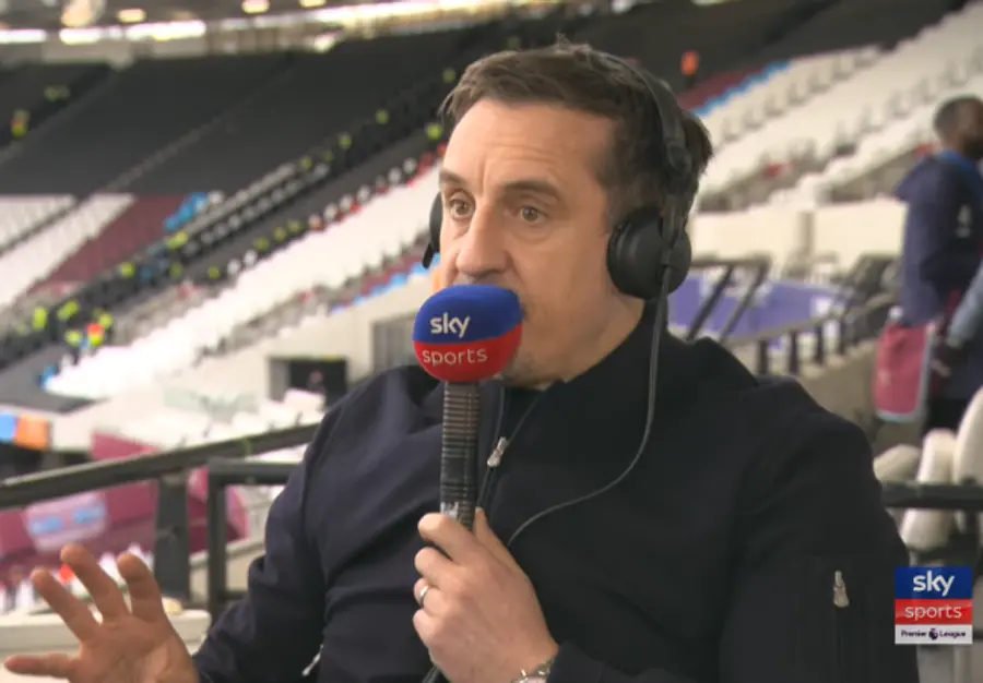 Gary Neville / foto: Sky Sports Gary Neville, reacție dură după golul anulat care poate decide titlul în Premier League: „Cel mai important moment din istoria VAR”