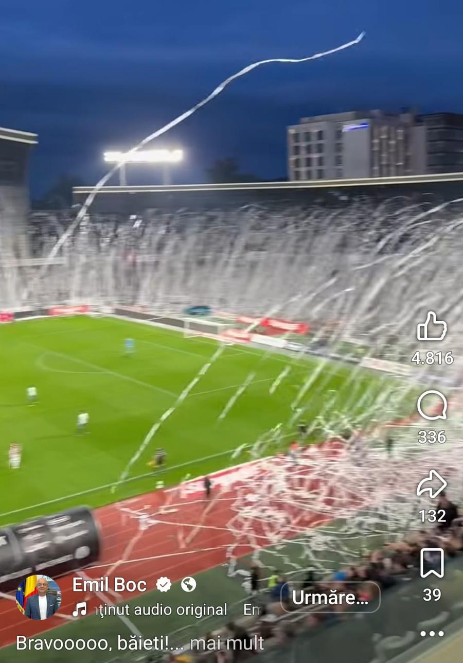 Emil Boc, euforic pe rețelele de socializare, după ce a asistat la meci, impresionat de atmosfera de pe Cluj Arena Cum l-a numit primarul Clujului pe Cristiano Bergodi: „Știți ce aveți de făcut”