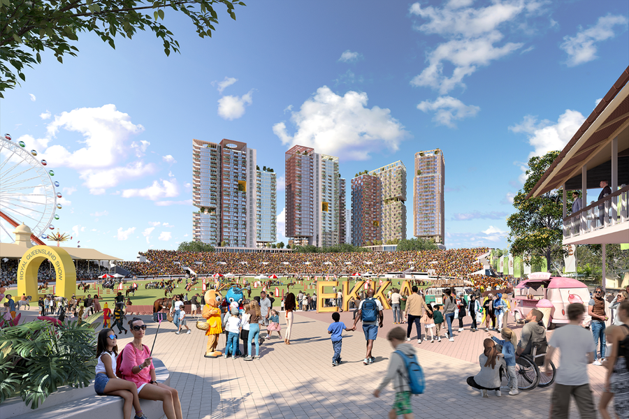 Zona Satului Olimpic pentru Brisbane 2032 - proiecție Foto: Brisbane 2032 Se reduce numărul sporturilor din programul Jocurilor începând cu ediția Brisbane 2032? » Vot decisiv anul acesta