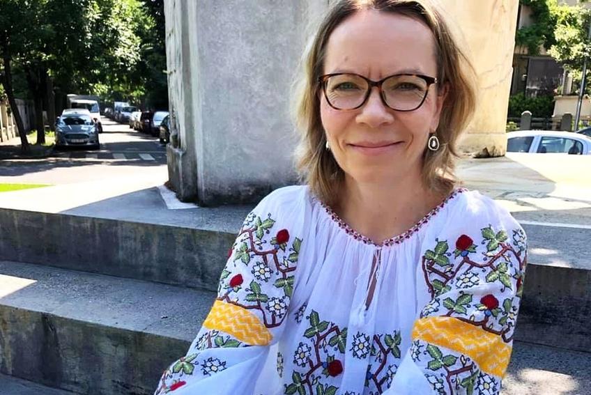 Marjut Akola, ambasadoarea Finlandei în România, de Ziua Universală a Iei / Sursă foto: @FinnishEmbassyBucharest