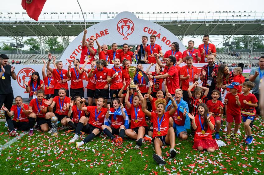 Carmen București a câștigat finala Cupei României la fotbal feminin, 2-1 cu U Cluj.