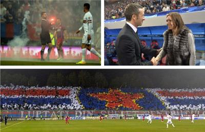 Imagini senzaționale de la ultimul FCSB - Dinamo jucat în Ghencea » Scenografii de senzație și ipostaze unice cu Halep, Mihai Stoica și arbitrul Alexandru Tudor