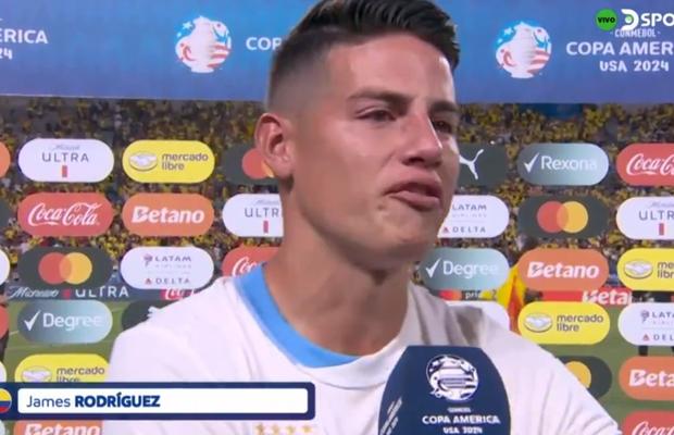 Întrebarea care l-a frânt pe James Rodriguez, imediat după calificarea în finala Copa America » Cuprins de lacrimi, a părăsit interviul