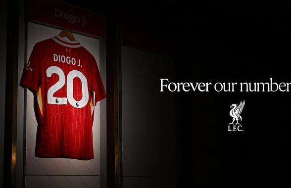 Liverpool a retras numărul 20, cel purtat de Diogo Jota! Modul emoționant prin care au făcut anunțul