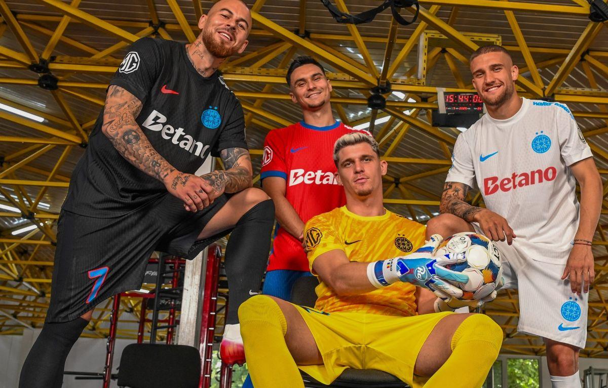 FCSB și-a prezentat noile echipamente! Târnovanu, Alibec, Bîrligea și Șut, „modelele” campioanei